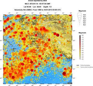 regional magnitude historical seismicity