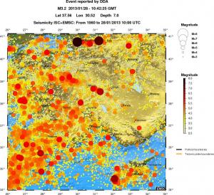 regional magnitude historical seismicity