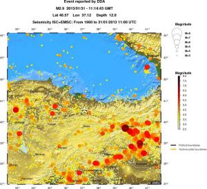 regional magnitude historical seismicity