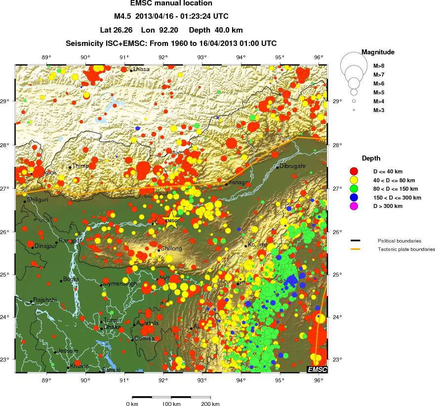 regional historical seismicity
