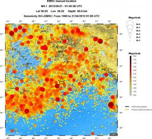 regional magnitude historical seismicity