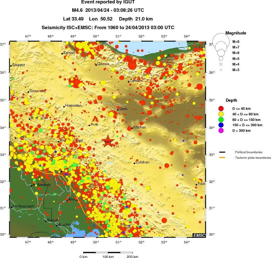 regional historical seismicity