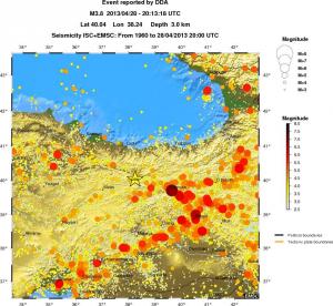 regional magnitude historical seismicity
