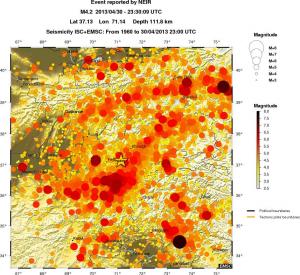 regional magnitude historical seismicity
