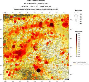 regional magnitude historical seismicity