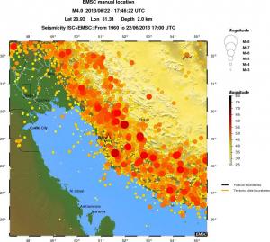 regional magnitude historical seismicity