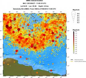 regional magnitude historical seismicity