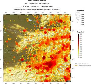 regional magnitude historical seismicity