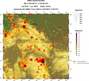 regional magnitude historical seismicity