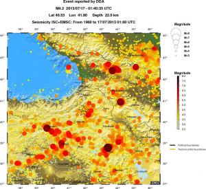 regional magnitude historical seismicity