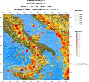 regional magnitude historical seismicity