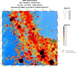 regional magnitude historical seismicity