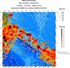 regional magnitude historical seismicity