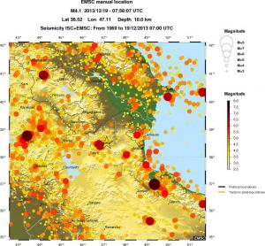 regional magnitude historical seismicity