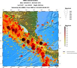 regional magnitude historical seismicity