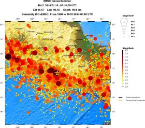 regional magnitude historical seismicity
