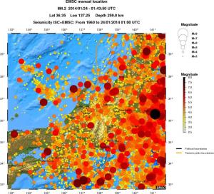 regional magnitude historical seismicity