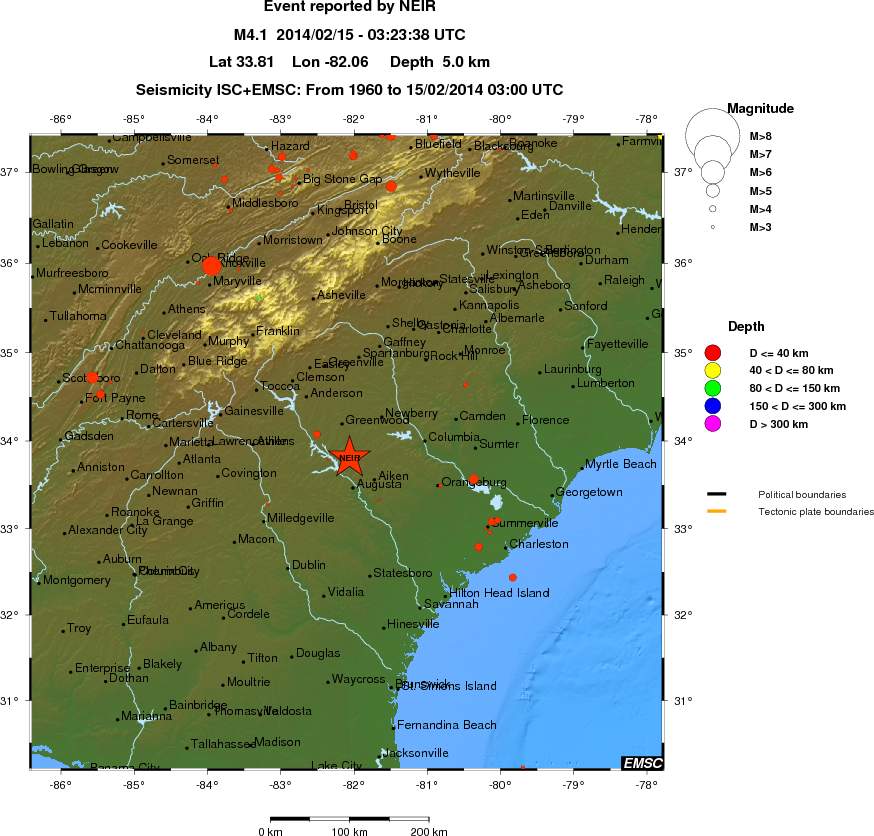 regional historical seismicity