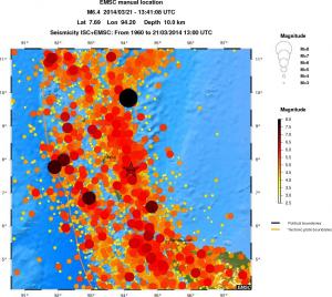 regional magnitude historical seismicity