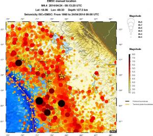 regional magnitude historical seismicity