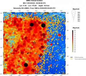 regional magnitude historical seismicity
