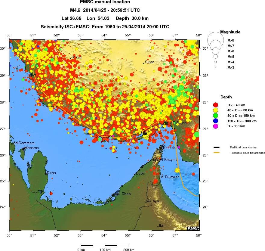 regional historical seismicity