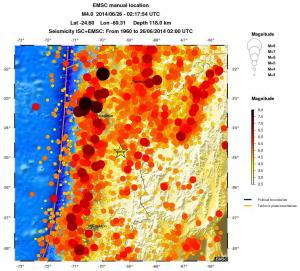 regional magnitude historical seismicity