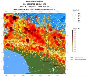 regional magnitude historical seismicity