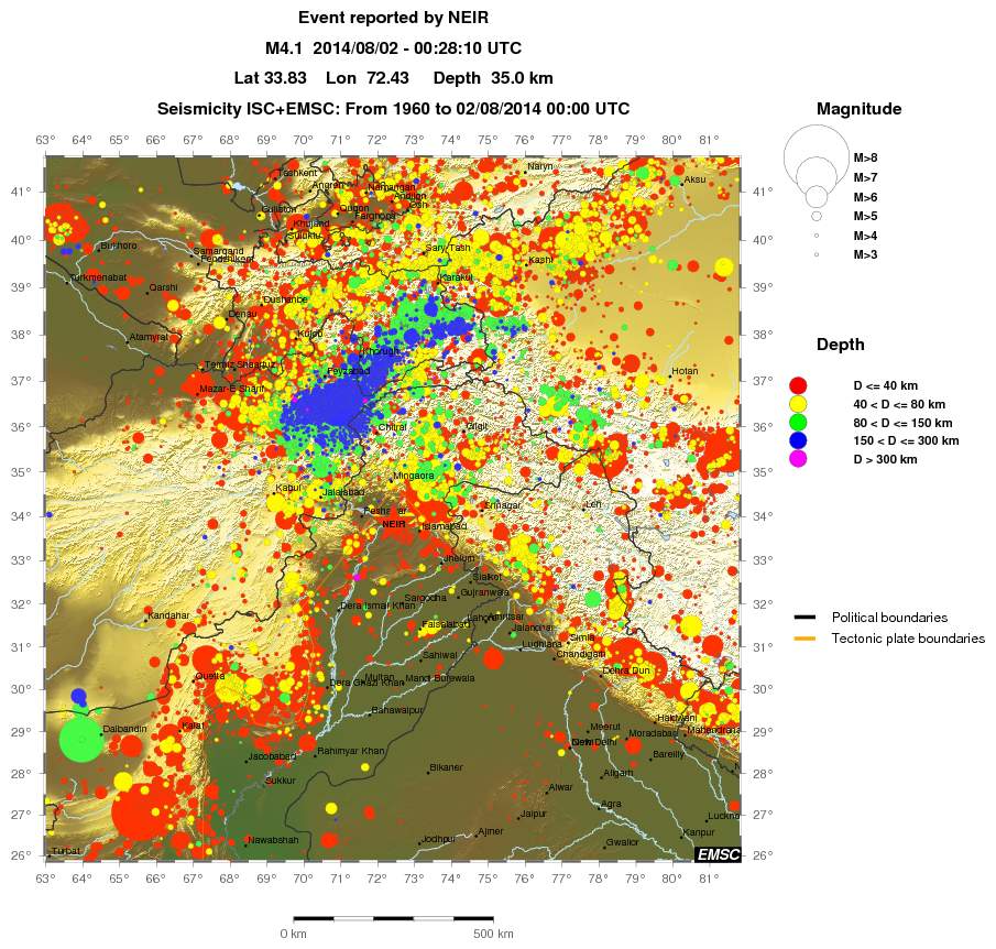 wide historical seismicity