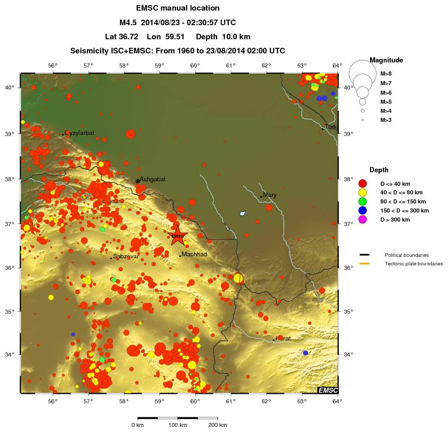 regional historical seismicity