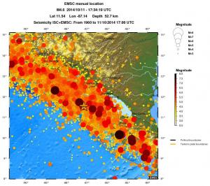regional magnitude historical seismicity