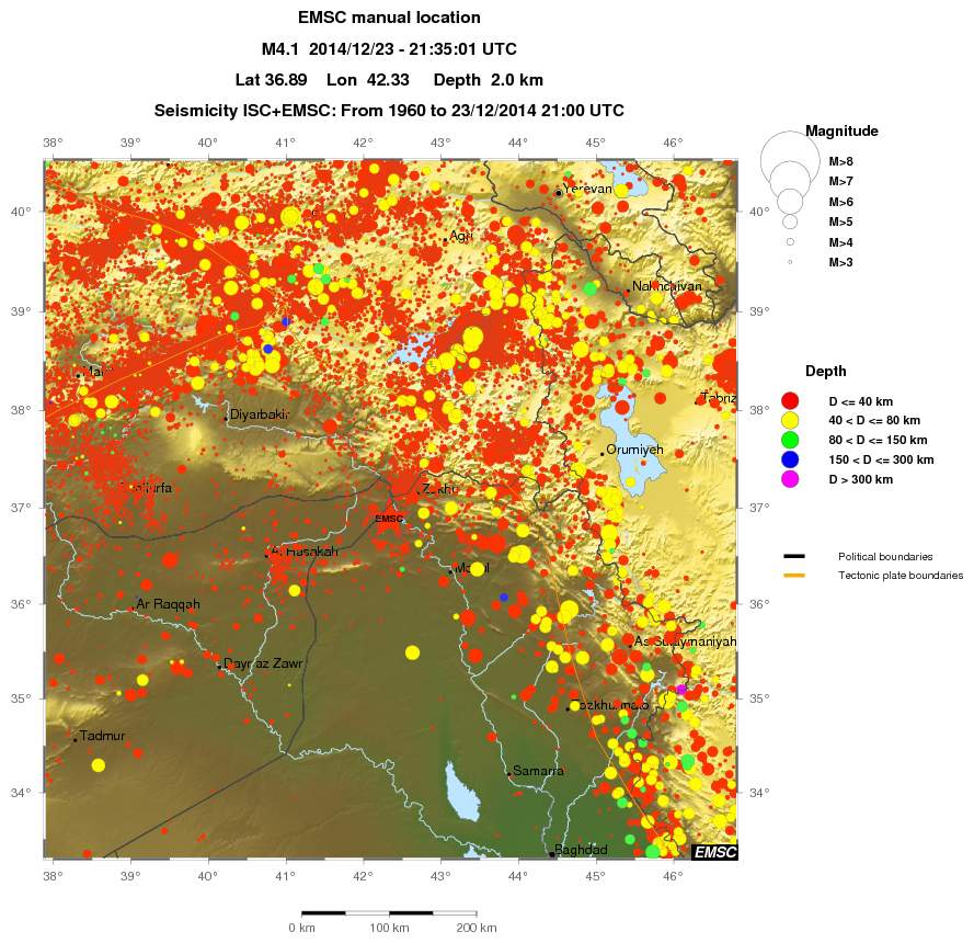 regional historical seismicity