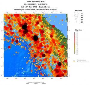 regional magnitude historical seismicity