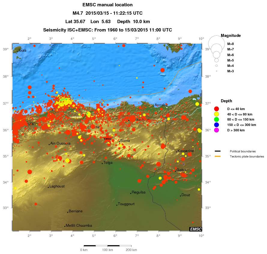 regional historical seismicity