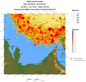 regional magnitude historical seismicity