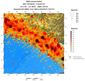 regional magnitude historical seismicity