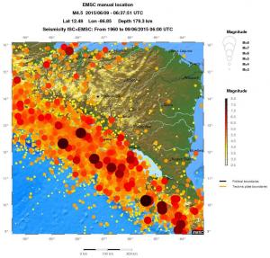 regional magnitude historical seismicity