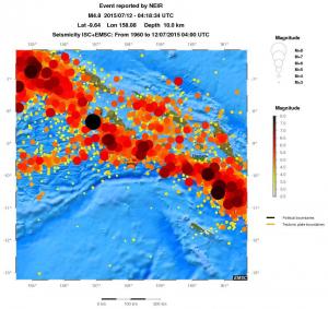 regional magnitude historical seismicity