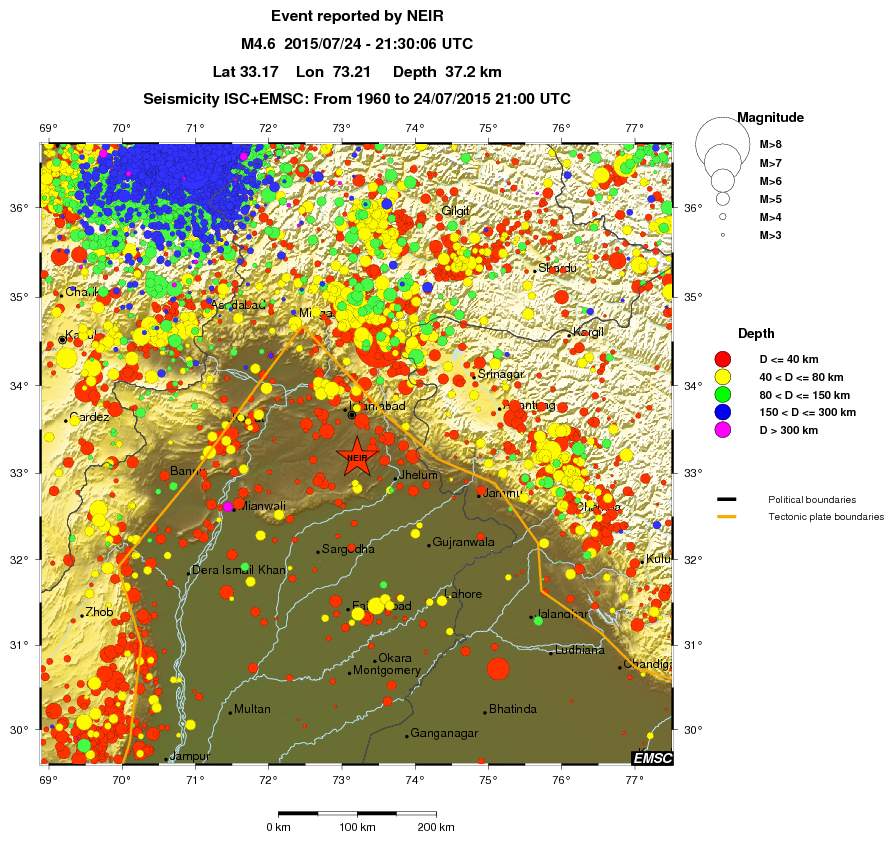 regional historical seismicity