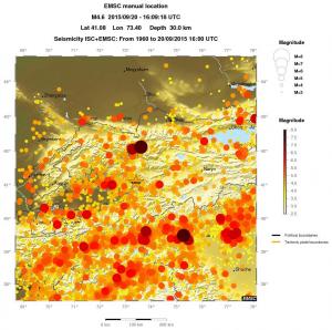 regional magnitude historical seismicity