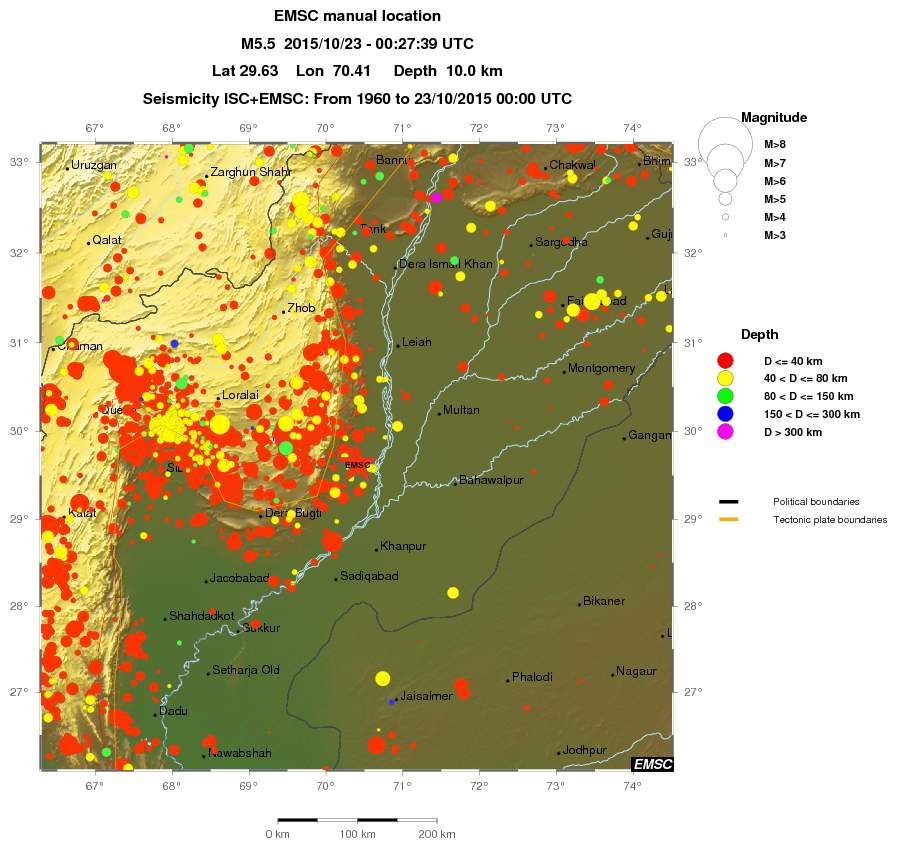 regional historical seismicity