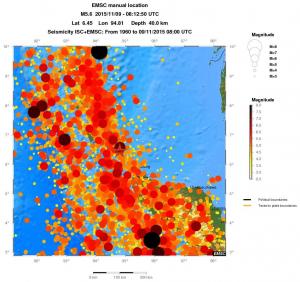 regional magnitude historical seismicity