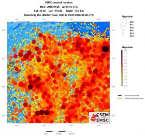 regional magnitude historical seismicity