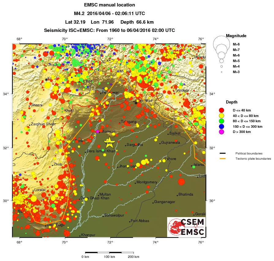 regional historical seismicity