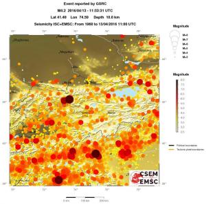 regional magnitude historical seismicity