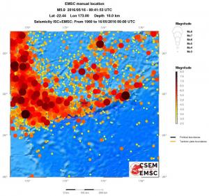 regional magnitude historical seismicity