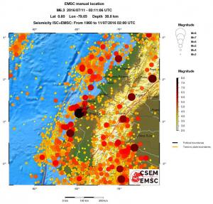 regional magnitude historical seismicity