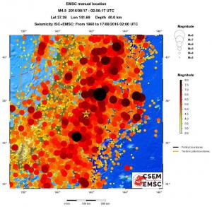 regional magnitude historical seismicity