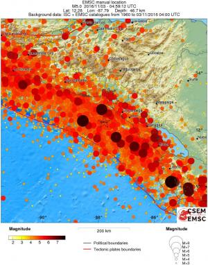 regional magnitude historical seismicity