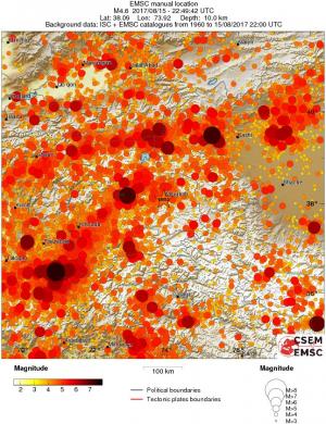 regional magnitude historical seismicity